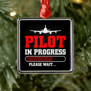 Becoming a Pilot   Aviation Training in Progress Metal Tree Decoration