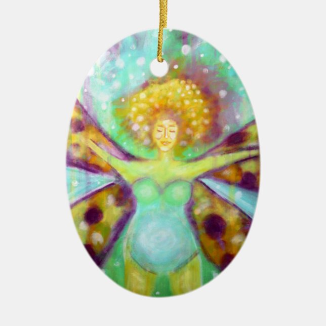 "Becoming Free" Art Ceramic Tree Decoration (Front)