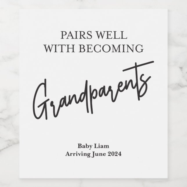 Becoming Grandparents Personalised Wine Labels (Single Label)