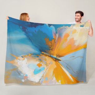 Becoming Light – Abstract Butterfly In Motion Fleece Blanket