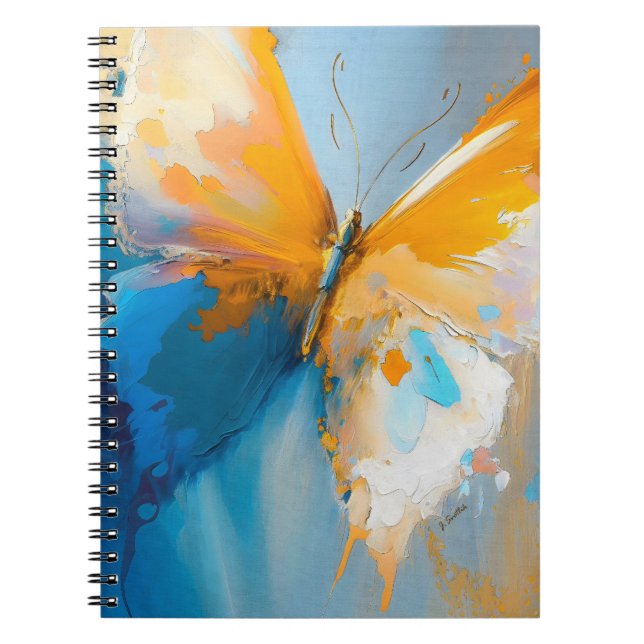 Becoming Light – Abstract Butterfly In Motion Notebook (Front)