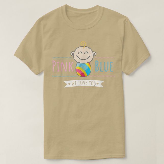 Becoming Mother Pink or Blue Gender Reveal  T-Shirt (Design Front)