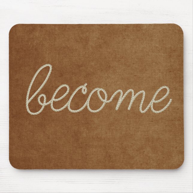 BECOMR Rope Text on Brown Texture Mouse Pad (Front)