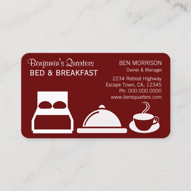 Bed and Breakfast Business Card (Front)