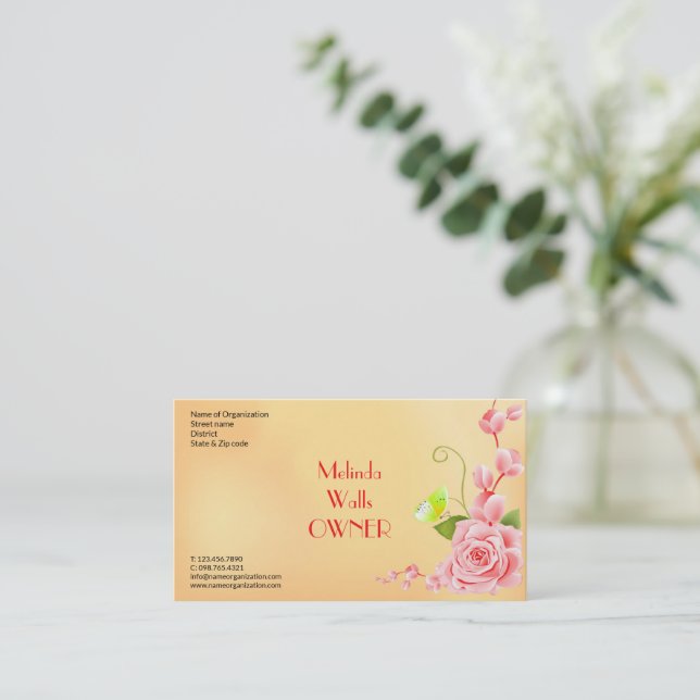 Bed and Breakfast Editable Modern Business Card (Standing Front)