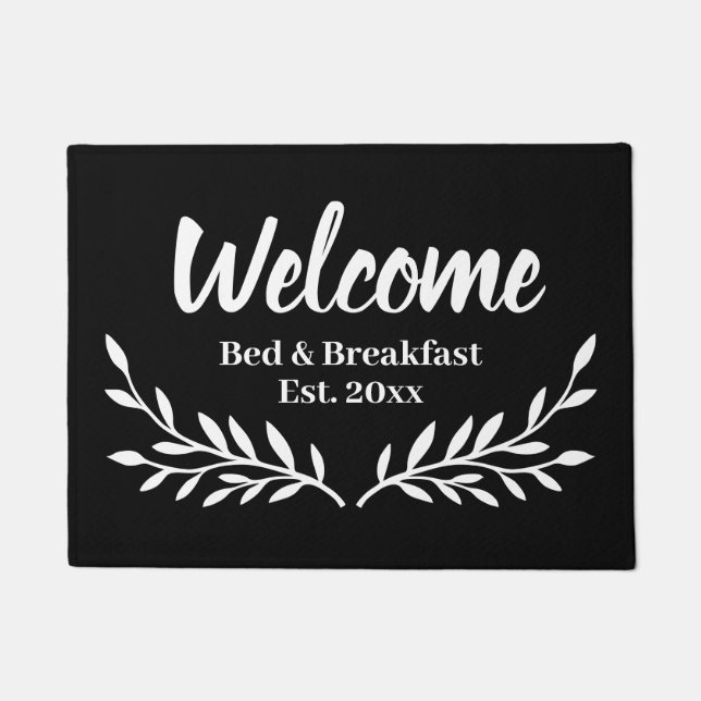 Bed & Breakfast custom name welcome doormat (Front)