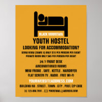 Bed Logo, Hostel Accommodation Advertising