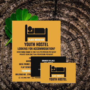Bed Logo, Hostel Accommodation Business Card