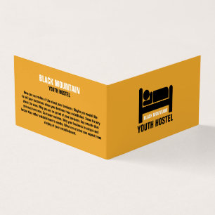 Bed Logo, Hostel Accommodation Detailed Business Card