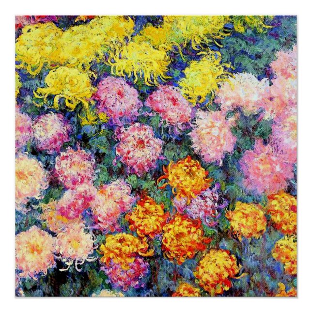 Bed of Chrysanthemums by Monet Poster (Front)
