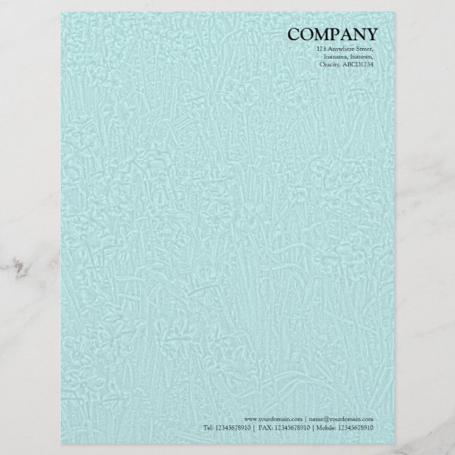 Bed of Daffodils Texture - Pale Blue Letterhead (Front)