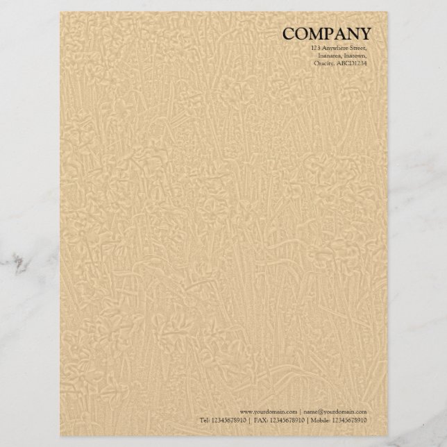 Bed of Daffodils Texture - Pale Orange Letterhead Design (Front)
