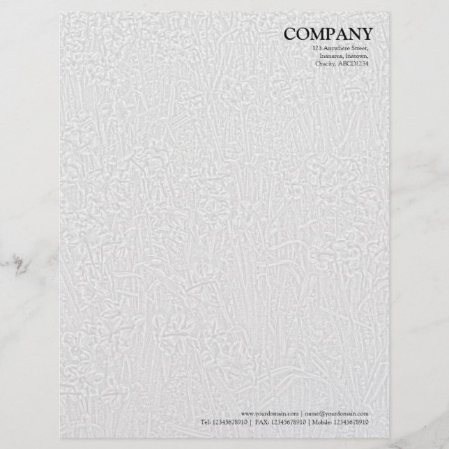 Bed of Daffodils Texture - White and Grey Customised Letterhead (Front)