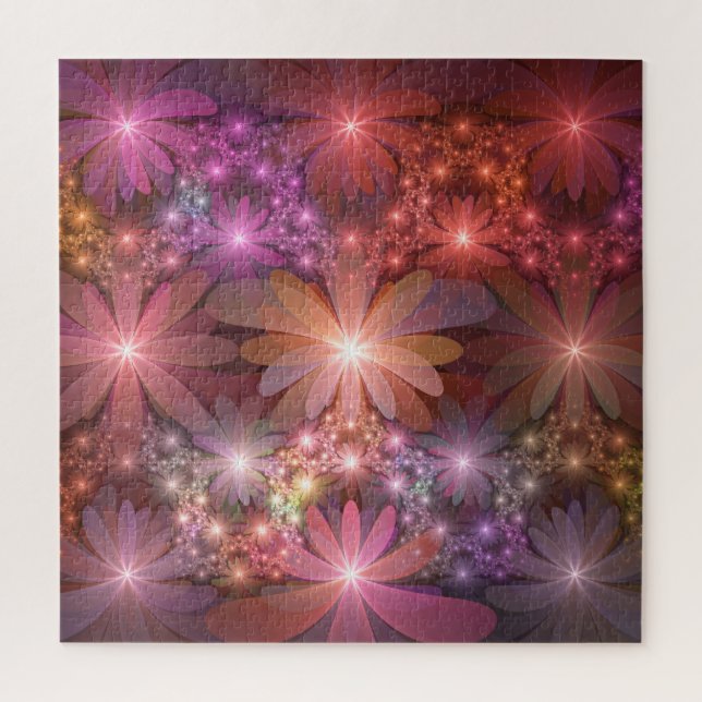 Bed Of Flowers Colorful Shiny Abstract Fractal Art Jigsaw Puzzle (Vertical)
