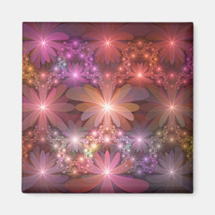 Bed Of Flowers Colorful Shiny Abstract Fractal Art Magnet