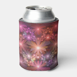 Bed Of Flowers Colourful Shiny Abstract Fractal Ar Can Cooler