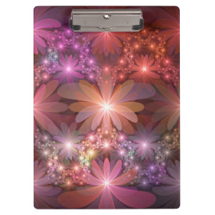 Bed Of Flowers Colourful Shiny Abstract Fractal Ar Clipboard