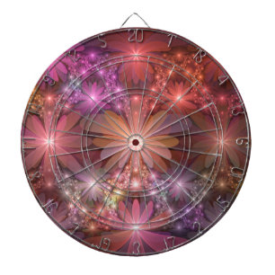 Bed Of Flowers Colourful Shiny Abstract Fractal Ar Dartboard
