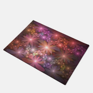 Bed Of Flowers Colourful Shiny Abstract Fractal Ar Doormat
