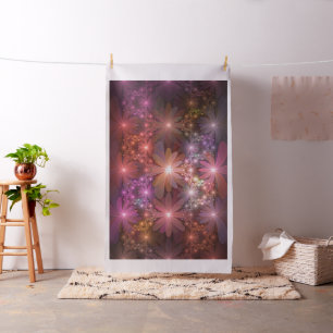 Bed Of Flowers Colourful Shiny Abstract Fractal Ar Fabric