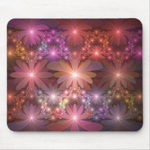 Bed Of Flowers Colourful Shiny Abstract Fractal Ar Mouse Pad