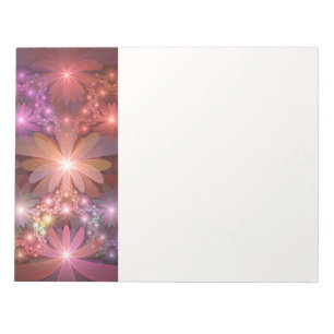 Bed Of Flowers Colourful Shiny Abstract Fractal Ar Notepad