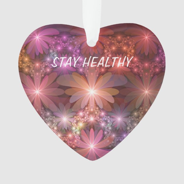 Bed Of Flowers Colourful Shiny Abstract Fractal Ar Ornament (Front)