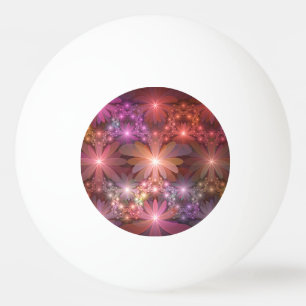 Bed Of Flowers Colourful Shiny Abstract Fractal Ar Ping Pong Ball