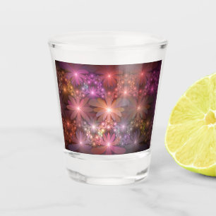 Bed Of Flowers Colourful Shiny Abstract Fractal Ar Shot Glass