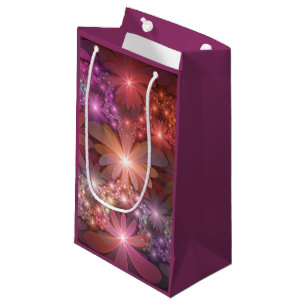Bed Of Flowers Colourful Shiny Abstract Fractal Ar Small Gift Bag