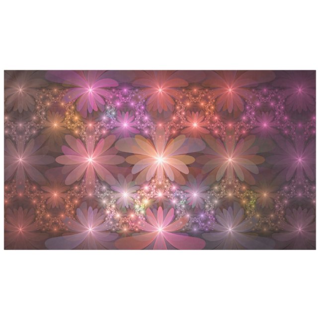 Bed Of Flowers Colourful Shiny Abstract Fractal Ar Tablecloth (Front (Horizontal))