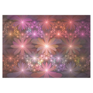 Bed Of Flowers Colourful Shiny Abstract Fractal Ar Tablecloth