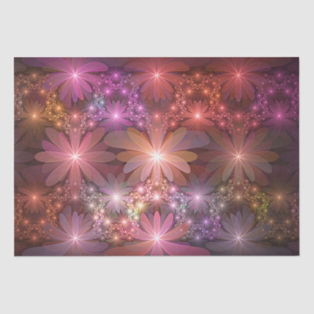 Bed Of Flowers Colourful Shiny Abstract Fractal Ar Tissue Paper (Front)