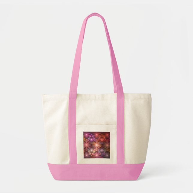 Bed Of Flowers Colourful Shiny Abstract Fractal Ar Tote Bag (Front)