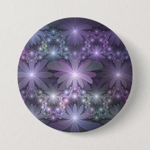 Bed of Flowers Trendy Shiny Abstract Fractal Art 7.5 Cm Round Badge