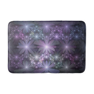 Bed of Flowers Trendy Shiny Abstract Fractal Art Bath Mat
