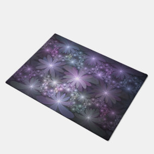 Bed of Flowers Trendy Shiny Abstract Fractal Art Doormat
