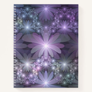 Bed of Flowers Trendy Shiny Abstract Fractal Art Notebook