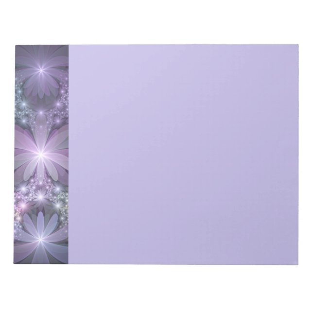 Bed of Flowers Trendy Shiny Abstract Fractal Art Notepad (Front)