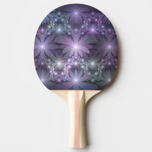 Bed of Flowers Trendy Shiny Abstract Fractal Art Ping Pong Paddle