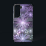 Bed of Flowers Trendy Shiny Abstract Fractal Art Samsung Galaxy Case<br><div class="desc">Striking fractal art,  shiny violet grey fantasy flowers.
Unique design for your Samsung Galaxy S22 case and more.</div>