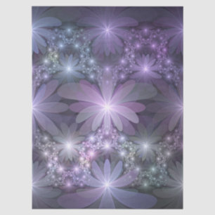 Bed of Flowers Trendy Shiny Abstract Fractal Art Tissue Paper