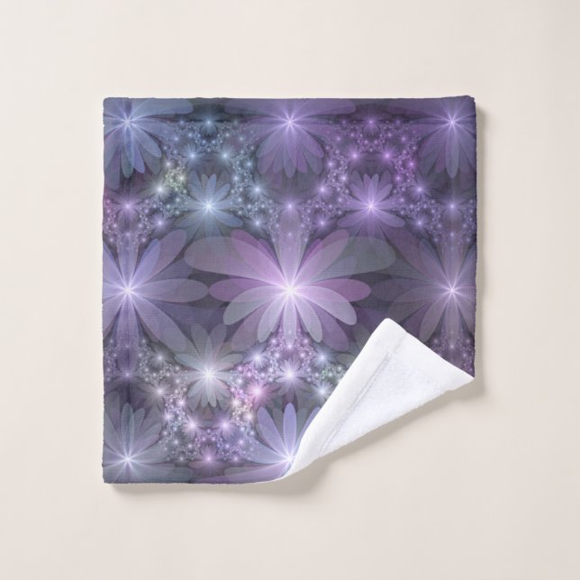 Bed of Flowers Trendy Shiny Abstract Fractal Art Wash Cloth (Wash Cloth)