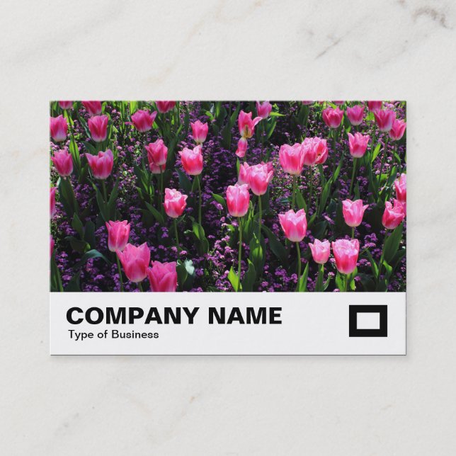 Bed of Pink Tulips Business Card (Front)