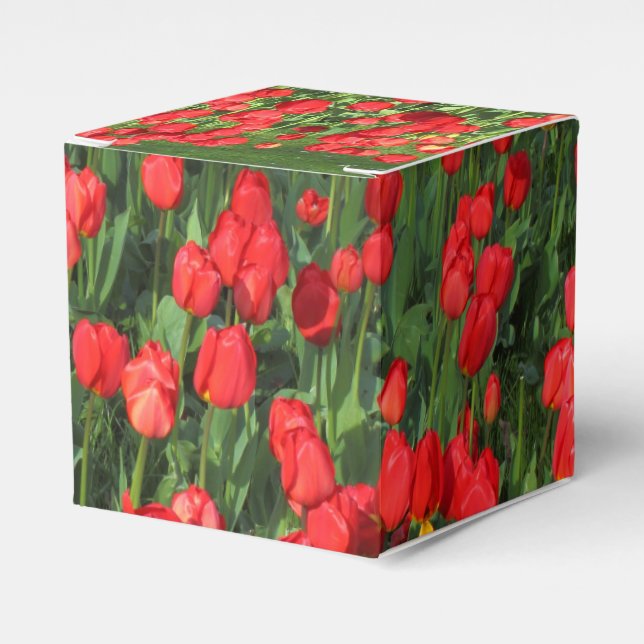 Bed of Red Tulips 02 Favour Box (Front Side)