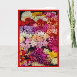 Bed of Roses customisable card, Valentine's day Holiday Card