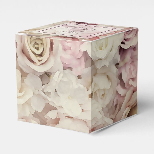 Bed of Roses Wedding 2" Favour Boxes (Front Side)