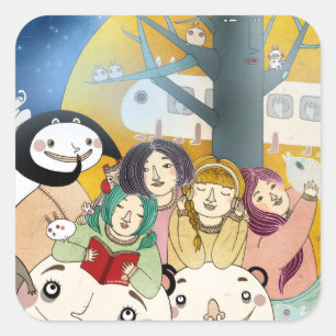 Bed time Story 2013 Square Sticker