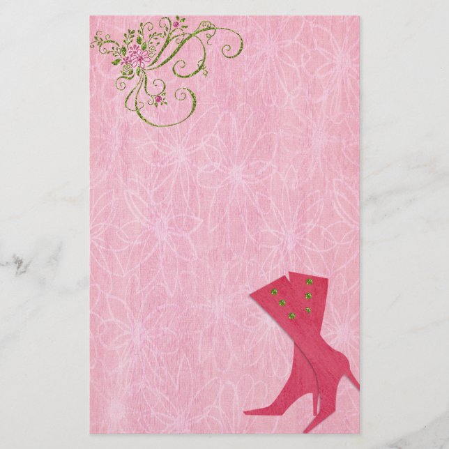 Bedazzled Diva In Watermelon Stationery (Front)