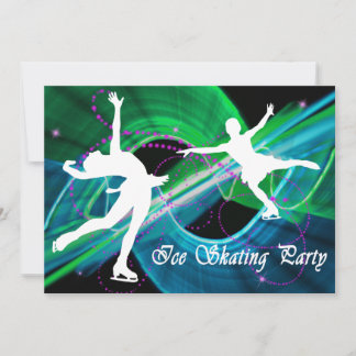 Bedazzled Figure Skaters Ice Skating Party Invitation
